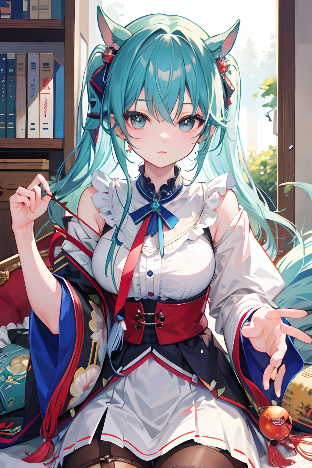 (Masterpiece)、Top quality、Best quality CG、Hinatosaki Crazy Three、dual horsetail