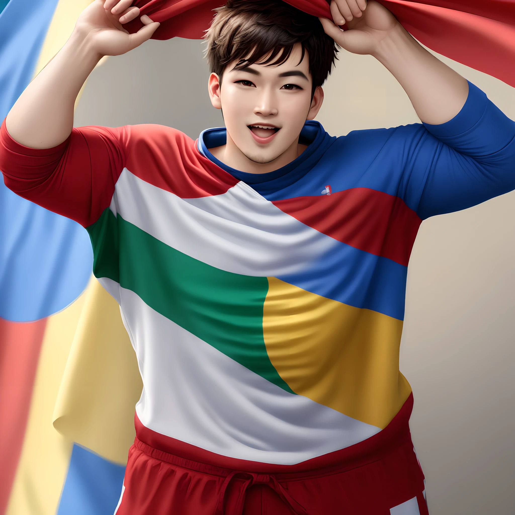 Youtuber Orochinho segurando bandeira imperial do Brasil