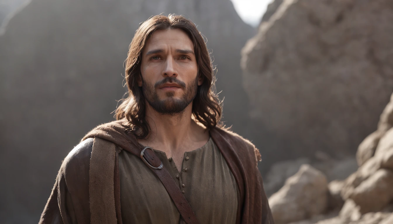 (Professional 3D Rendering: 1.3) by (Realistic: 1.3) World's Most Beautiful Art Picture，Jesus Christ, Resurrection, Mountain Gate, , Ascending to Heaven, Disciples Looking On, Features soft and shining male heroes, ((Jesus Christ, epic hero costume man in rough coat compassionate hero look long hair short beard and fierce expression in dynamic pose, Resurrection, rising to heaven, fantastic location, majestic disordered environment)), full body 8k unity render, action shot, pores of the skin, very dark lighting, heavy shading, detailed, Detailed face, (vibrant, photorealistic, Realistic, Dramatic, Dark, sharp focus, 8k), (Old leather clothes damaged by bad weather:1.4), ((((Use skins)))), (intricate:1.4 ), decadent, (highly detailed:1.4), digital painting, rendering by octane, art station, Concept-Art, smooth, sharp focus, illustration, art germ, (Loish:0.23 ), Wlop Ilya Kuvshinov, and Greg Rutkowski and Alphonse Mucha Gracias, (global illumination, studiolight, Light Volumetric), rain, floating