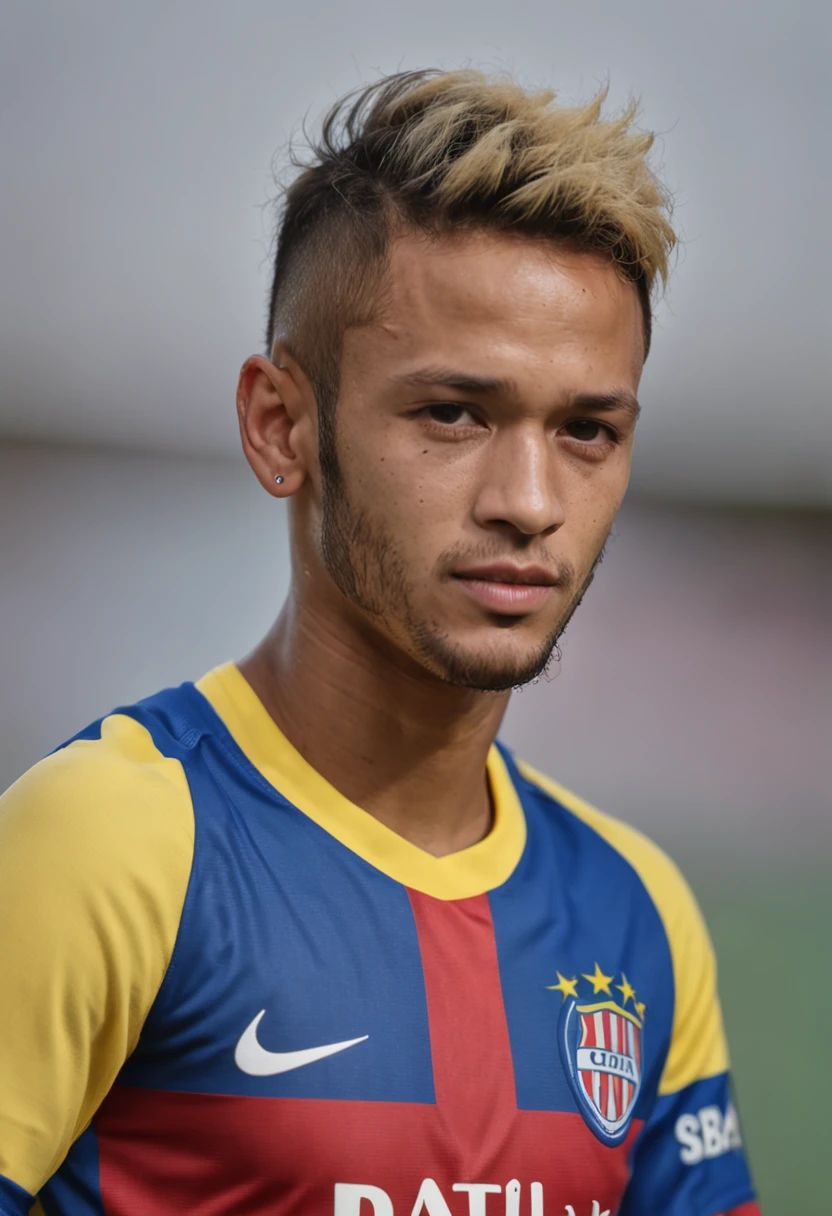 Neymar ( com tatuagem ) vestindo a camisa do esporte clube Bahia (time da bahia-Brasil) in high resolution
