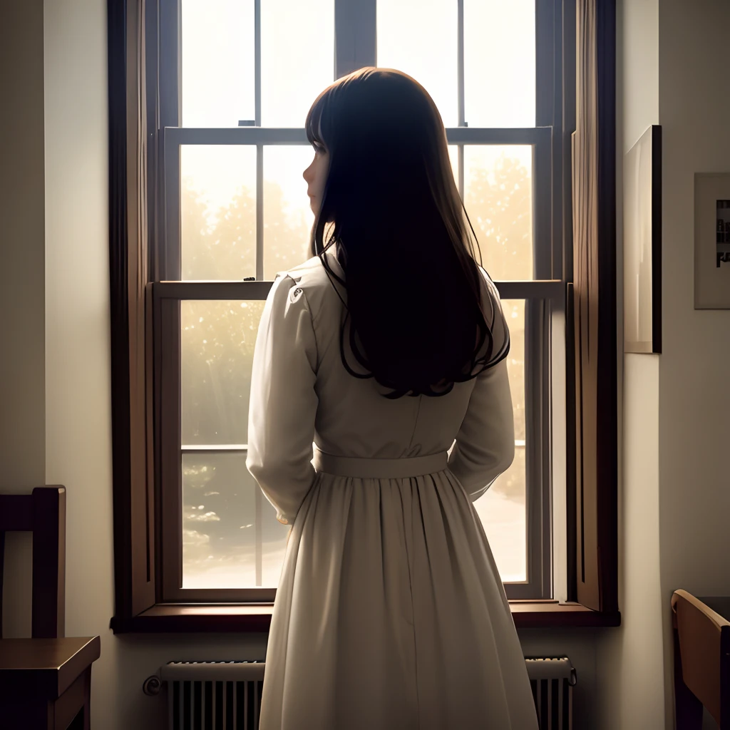 Backward Facing Woman by the window Long