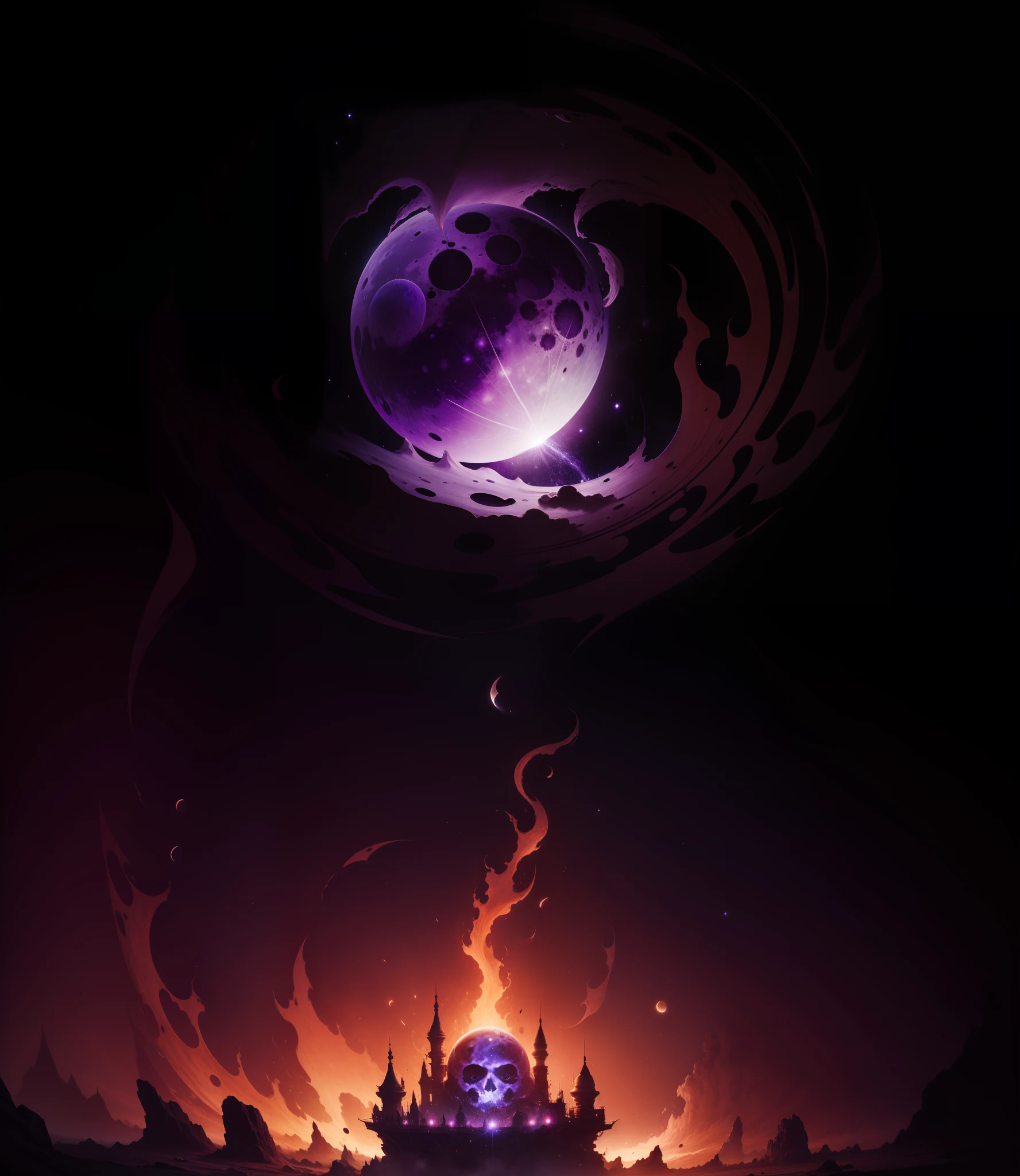 purple moon in space