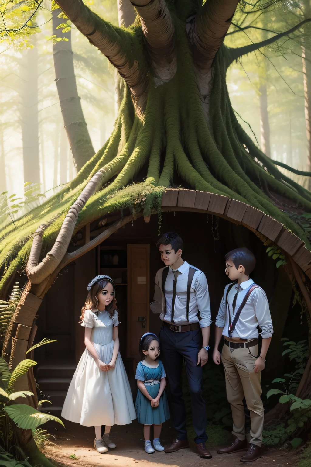 the children Peter, Sofia, Lucas e Clara, began to explore the Enchanted Forest together.