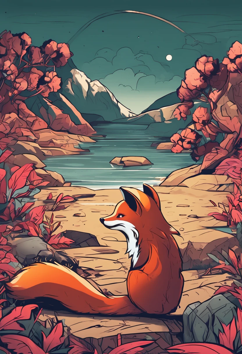 create a fox 2d in format cartoon