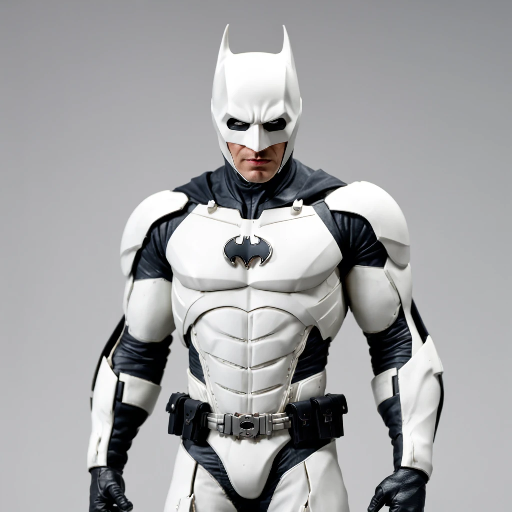spectacular, Master parts, :The realistic White Batman focuses on the advanced cybernetic suit Orba Prima, high high quality ::n_Style drawing, Low-quality defects,