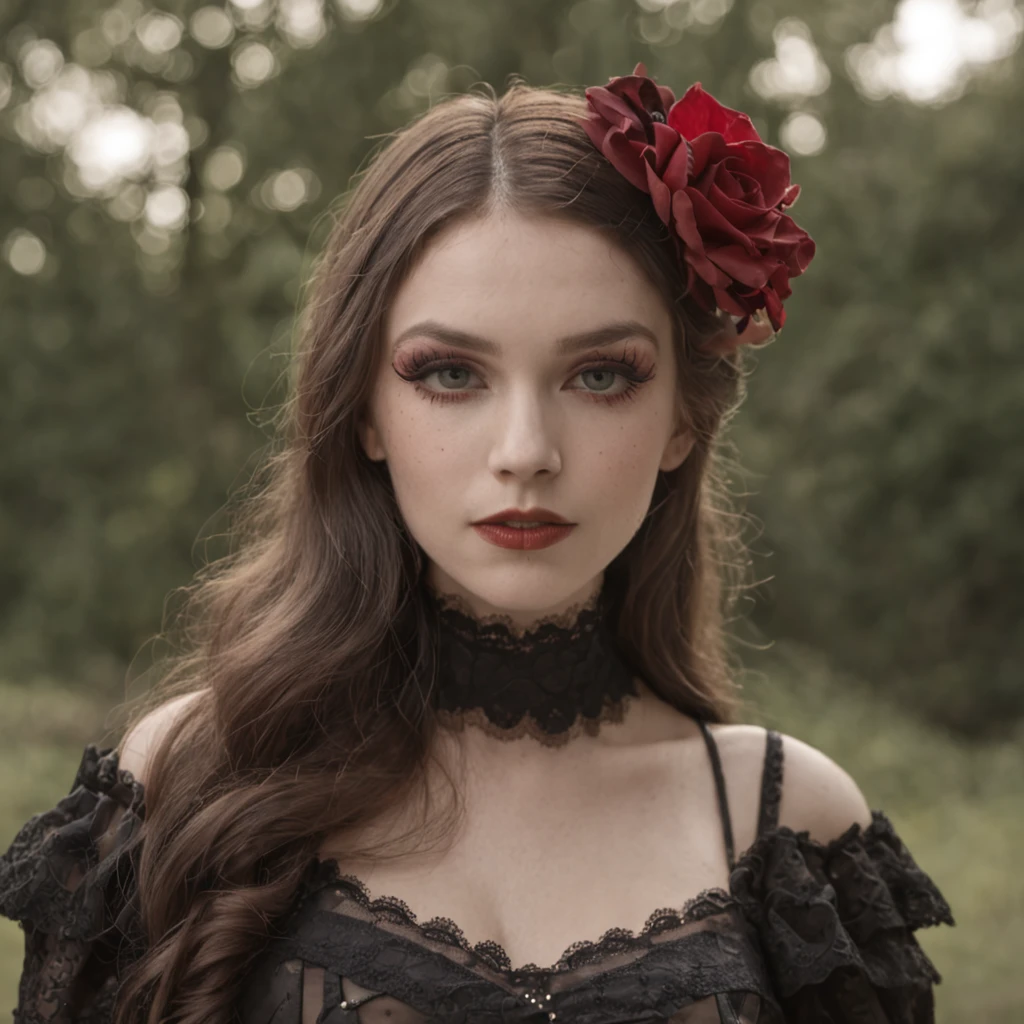 uma garota, ta gothic clothing, a meia noite em Londres