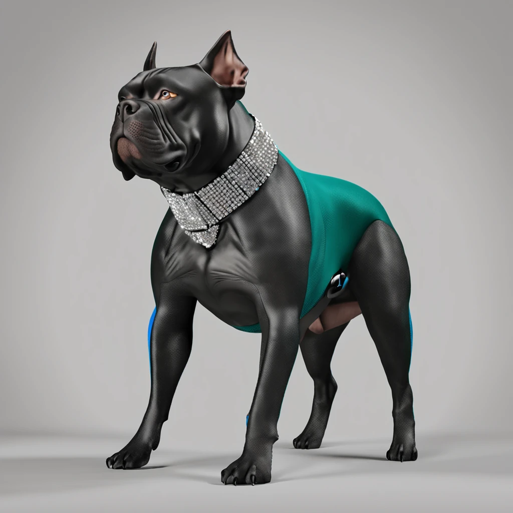 "masterpiece, American Bully with color accents, channeling the Matrix style,Elf-style punctuated ear, neck collar with diamonds, Defined muscle, Posing for the canon câmera Professional, captured from a dynamic angle, delivering the best quality in stunning 4K resolution."