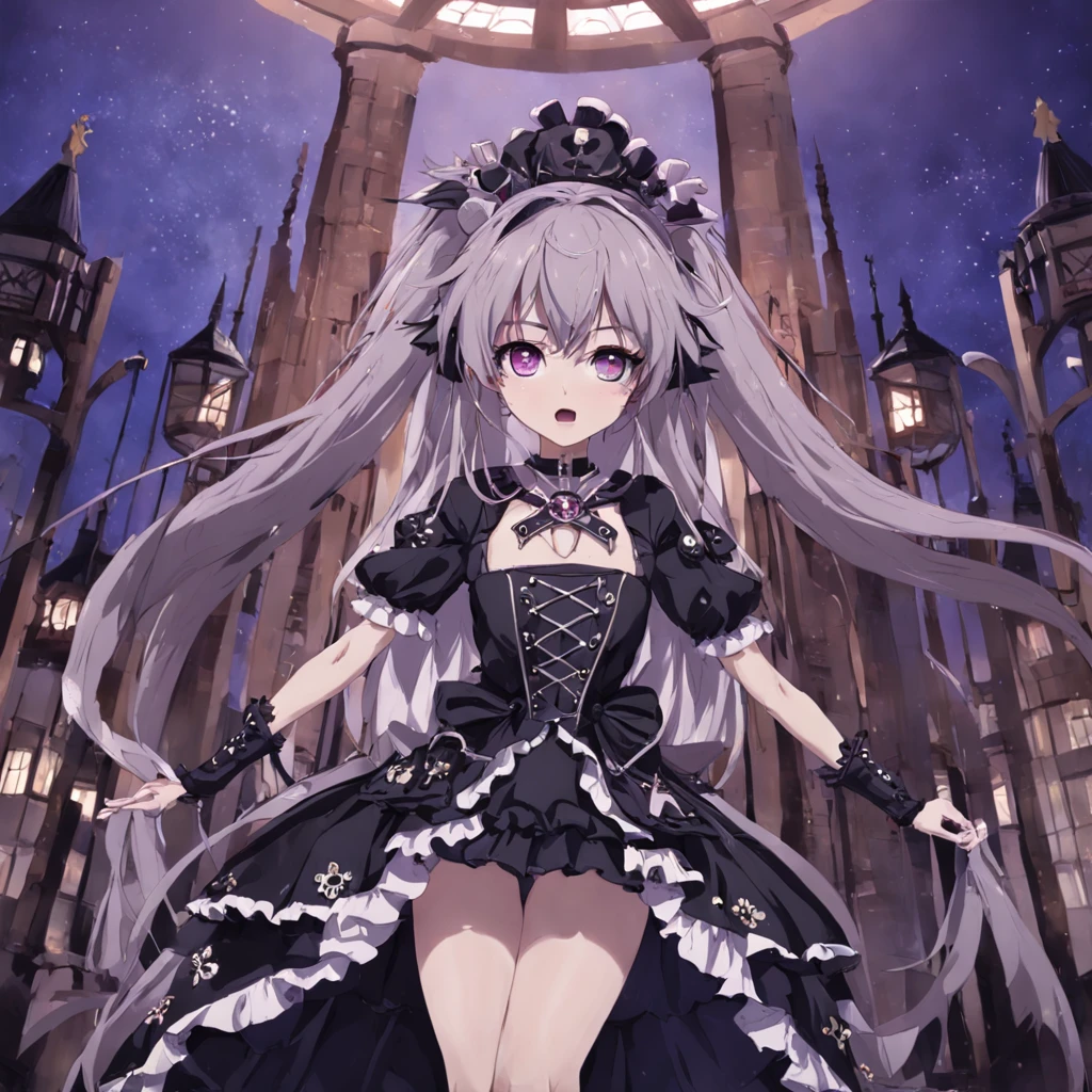 spectacular, Master parts, :The realistic uma garota, lolita gothic clothing, maquiagem forte po de arros durante a noite lua cheia em Londres , Orba Prima, high high quality