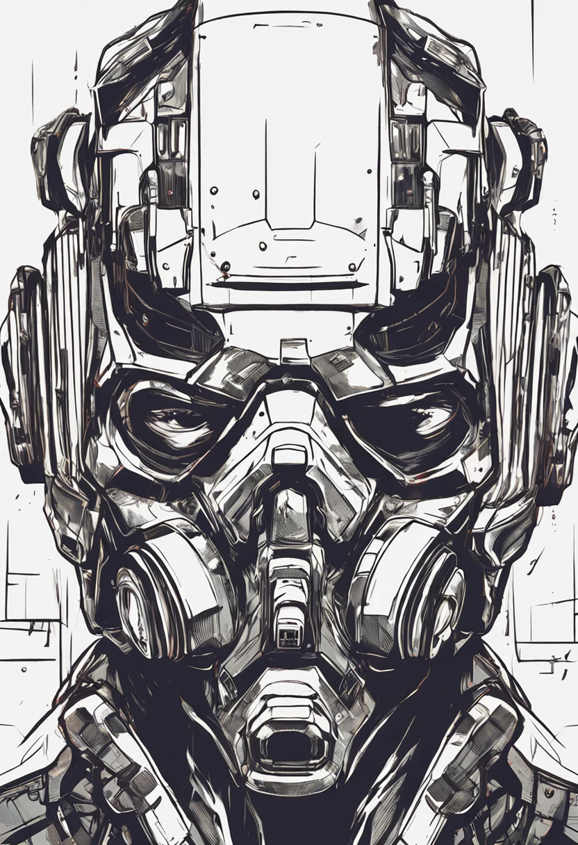 1 rapaz, wear a cyberpunk mask, Black Mask, Detail mask, retrato do rosto, tiro de close up | | | |, de sala de guerra, estrutura militar cyberpunk, mostrando parte do rosto, estilo anime
