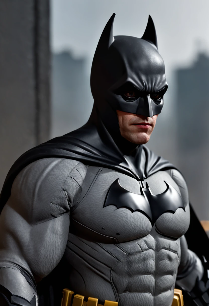 Batman foto realista, armadura grande roxa, realista, foto arte mais bonita do mundo