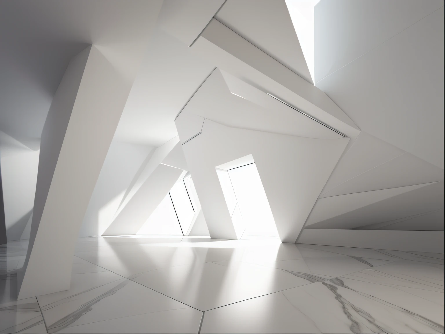 High-resolution 3D magician, tons cinza, White geometric design, Design moderno, blocos concreto