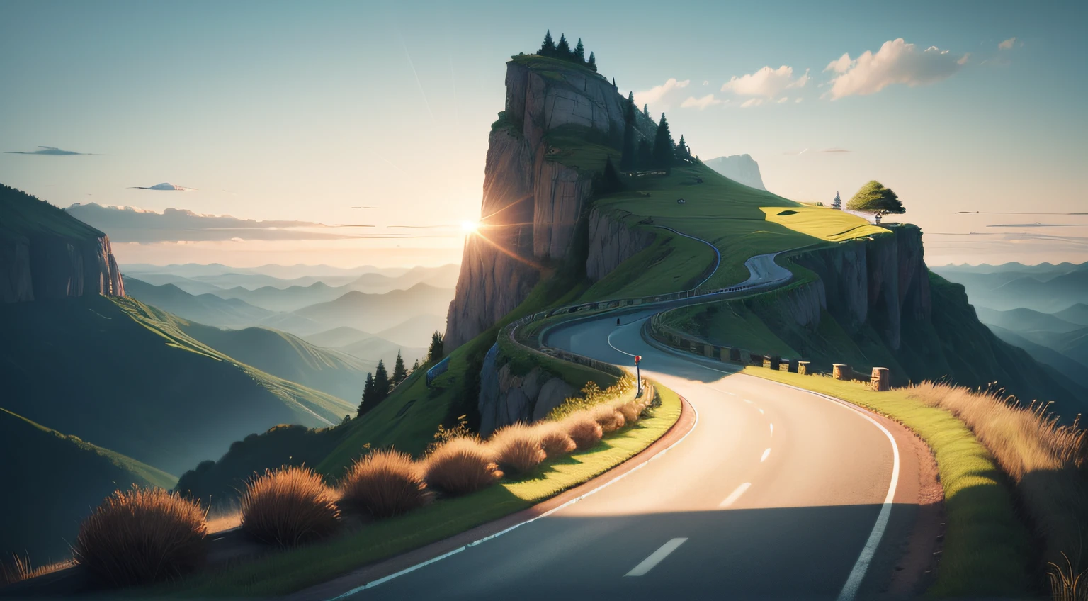 A winding road leading to the horizon, symbolizing the journey of overcoming and growth.