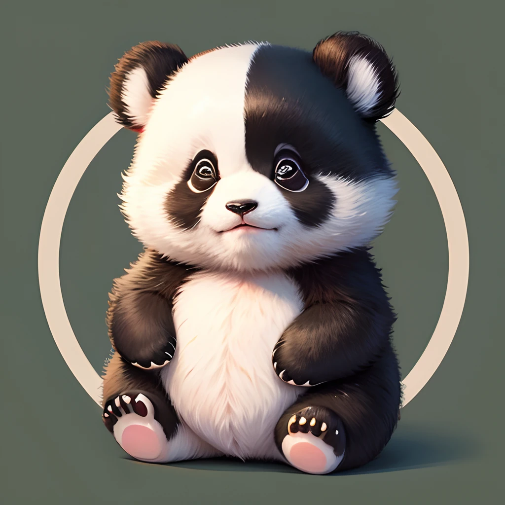 panda, Cute, Drawing, Cute, cuddly, panda, Small, Very cute ,looks at the viewer