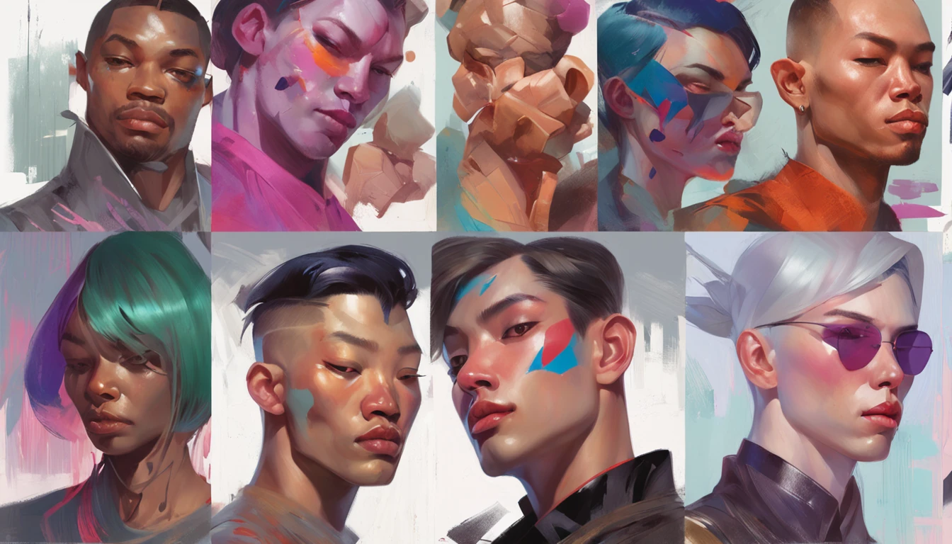 a close up of a man with purple eyes and a purple face paint, by Yang J, range murata and artgerm, artgerm portrait, yanjun chengt, artgerm and ruan jia, by ruan jia and stanley artgerm, ross tran and bayard wu, ig model | artgerm, wlop and ross tran