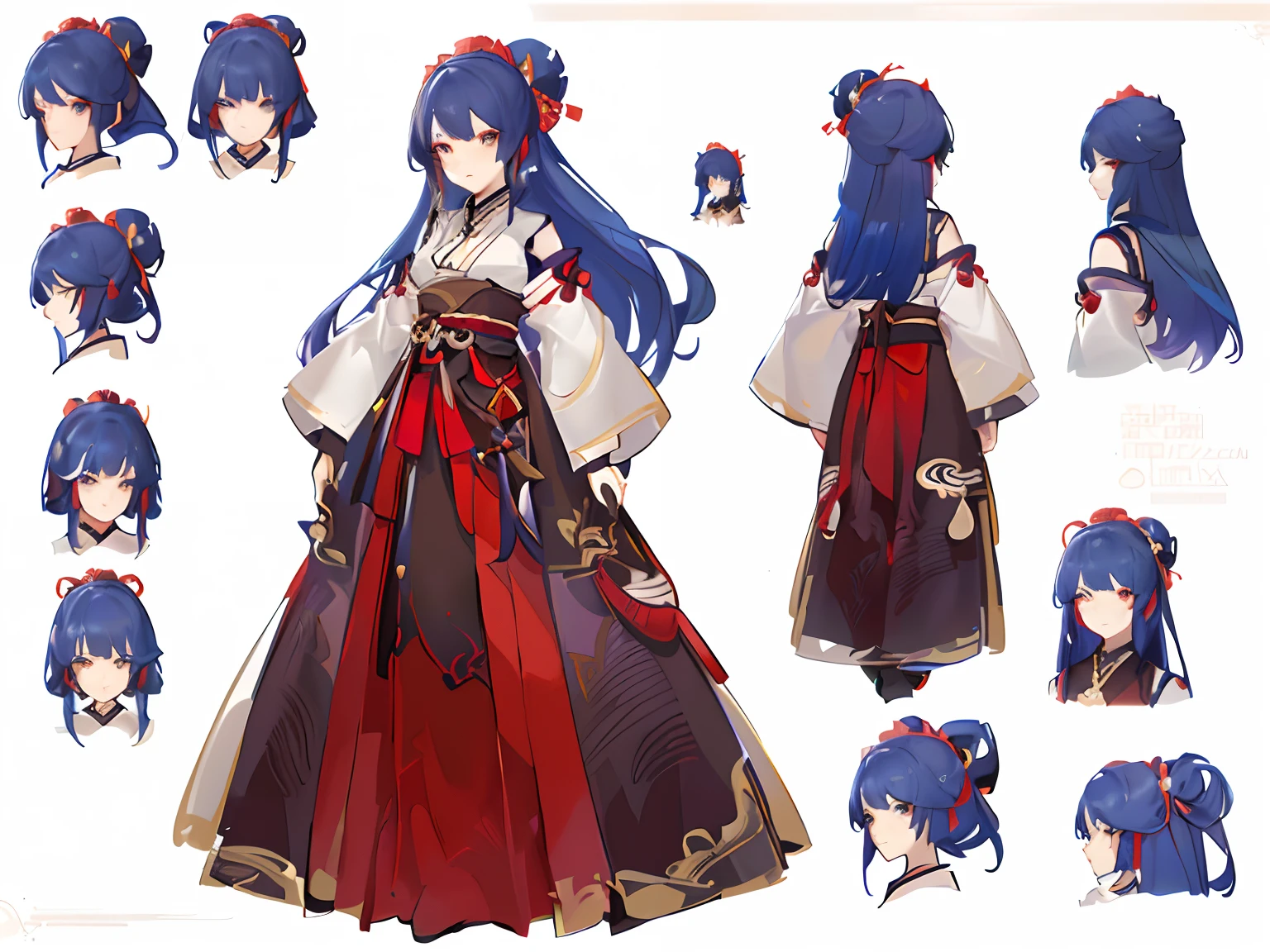 a close up of a person in a dress with different hairs, onmyoji detailed art, cushart krenz, anime character design, onmyoji, anime concept art, pretty anime character design, cushart kenz, anime character reference sheet, [ character design ], ayaka genshin impact, cushart krenz key art feminine, cushart