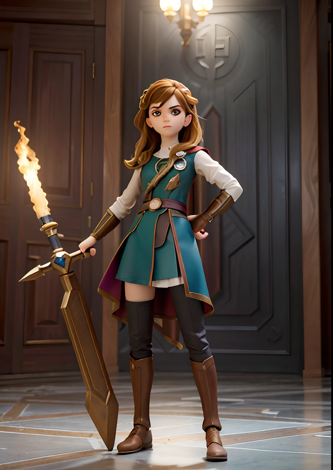 (fotorrealista), (Dramatic), (fantasy render), arte conceitual, (tronco completo), (Vision 3/4:1.17), (estilo Thor steampunk), (((Thor Odinson|Emma Watson, Cosplay de Thor))), brass: 1.3, Ano, engrenagens, intrincado, envelhecido, (capa vermelha: 1.33), realista, volumeric lighting, fundo simples, obra-prima, Centralizado