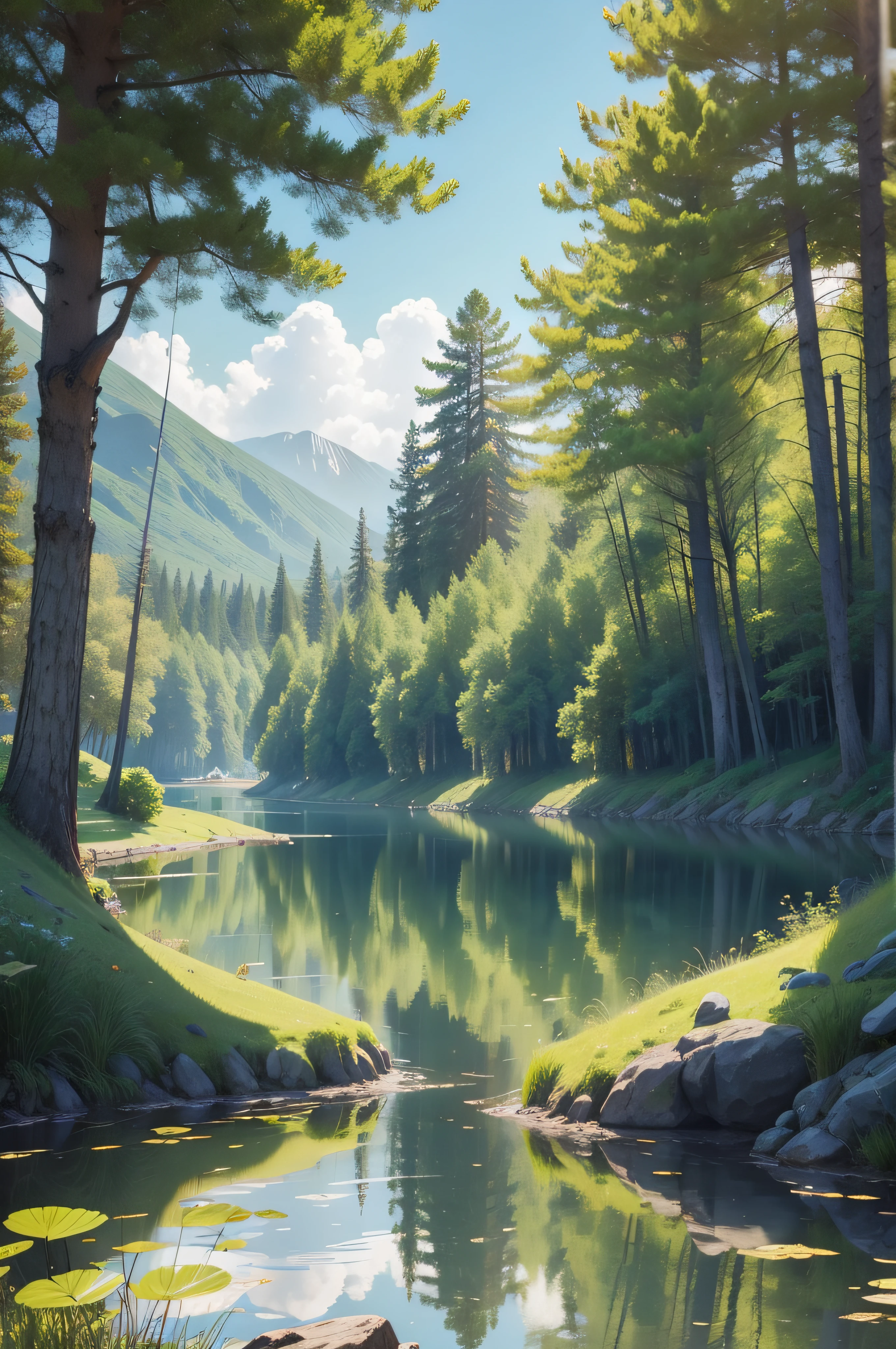 nature with lakes and lots of vegetation