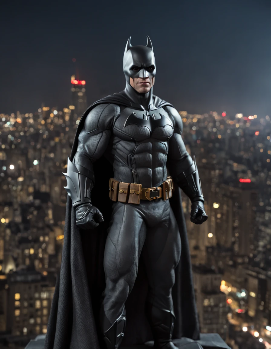 A batman on top of a gotham skyscraper, cena de filme 8k tema escuro, ::n_ desenho, Imperfection, baixa qualidade, boneco, jogo, anime, texto, assinatura