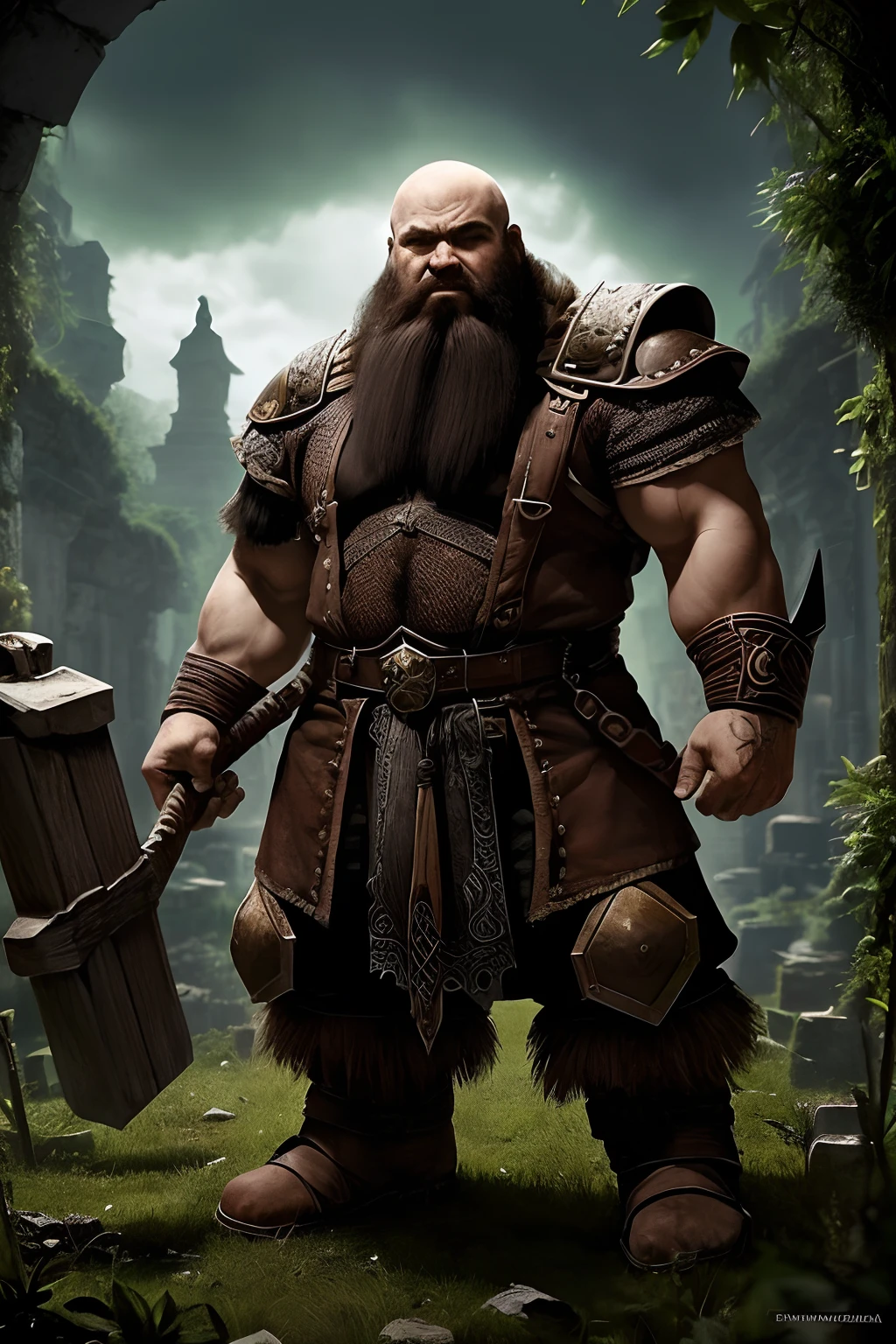 (papel de parede 8k extremamente detalhado), an average photo of a necromancer dwarf man, intrincado, alto detalhe, Dramatic
