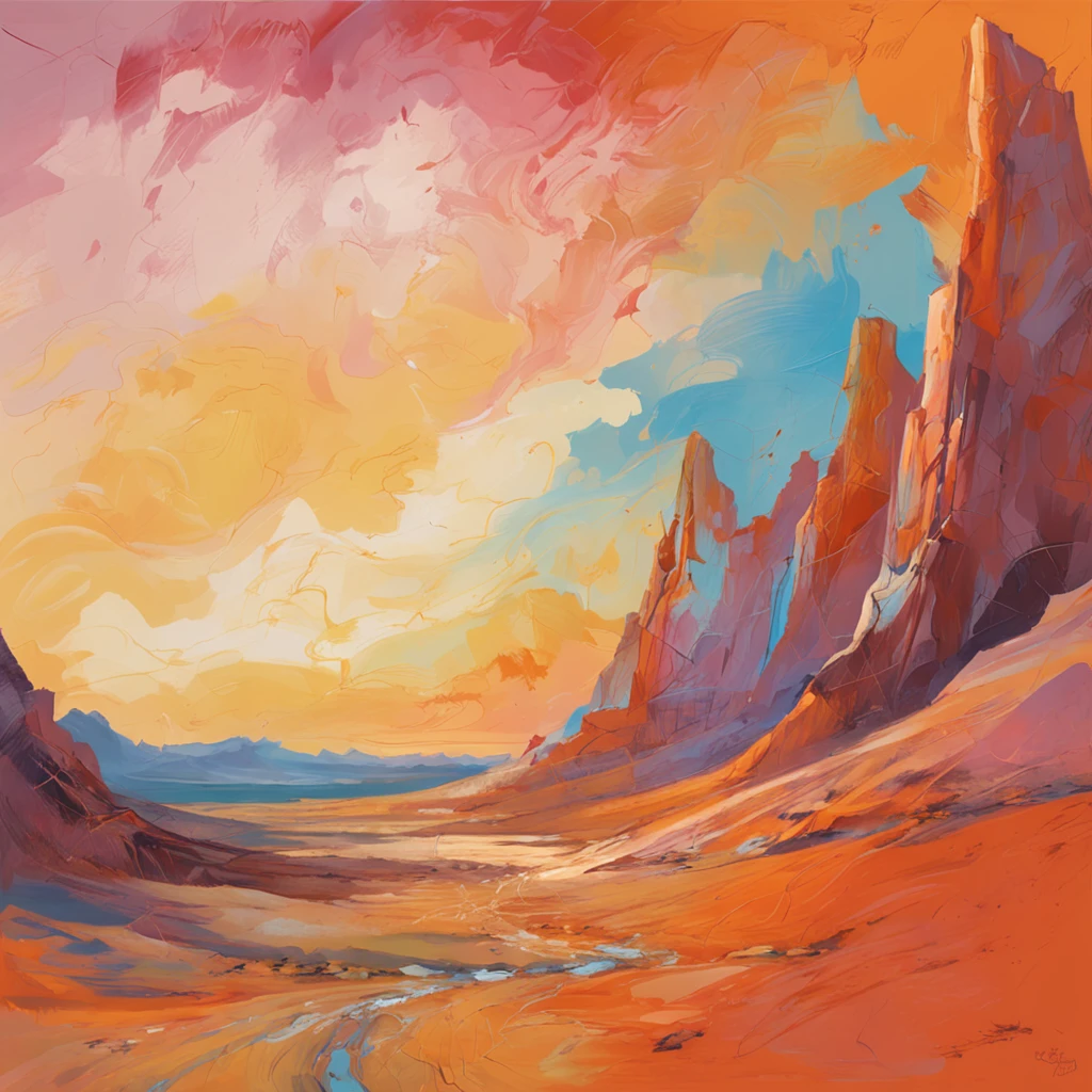 Intricate painting details of Libyan desert , By range Murata, galaxy in background, Clouds, vivd colour, High contrast, Mountain, vector line art, orange highlights, trending in pixiv, anime concept art, Stick, Mattire, high high quality, Edge to edge, Sanskrit