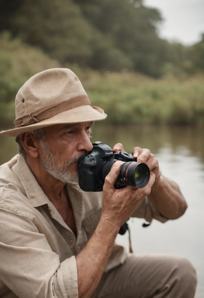 Velho Pescador, Professional Color Grading, sombras suaves, sem contraste, clean sharp focus, cinematic movie photograph