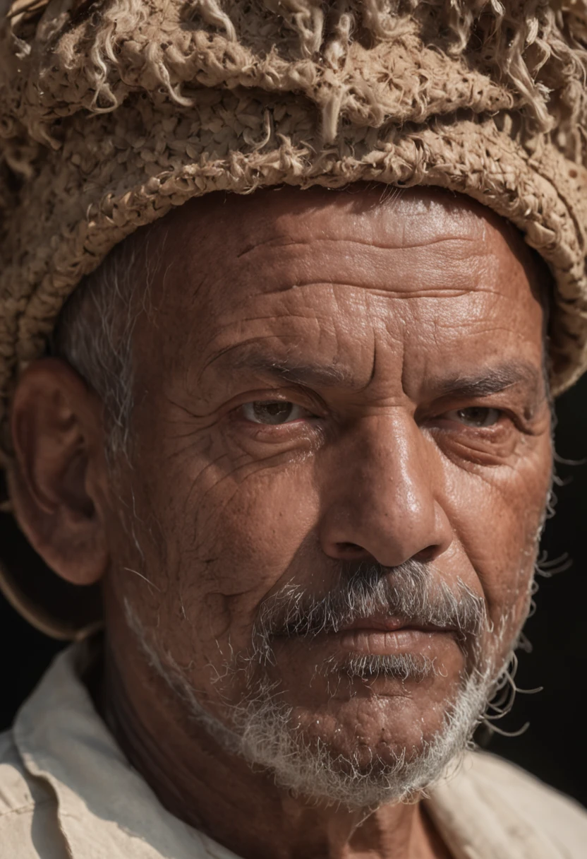 Velho Pescador,Front face Professional color grading, sombras suaves, sem contraste, clean sharp focus, cinematic movie photograph