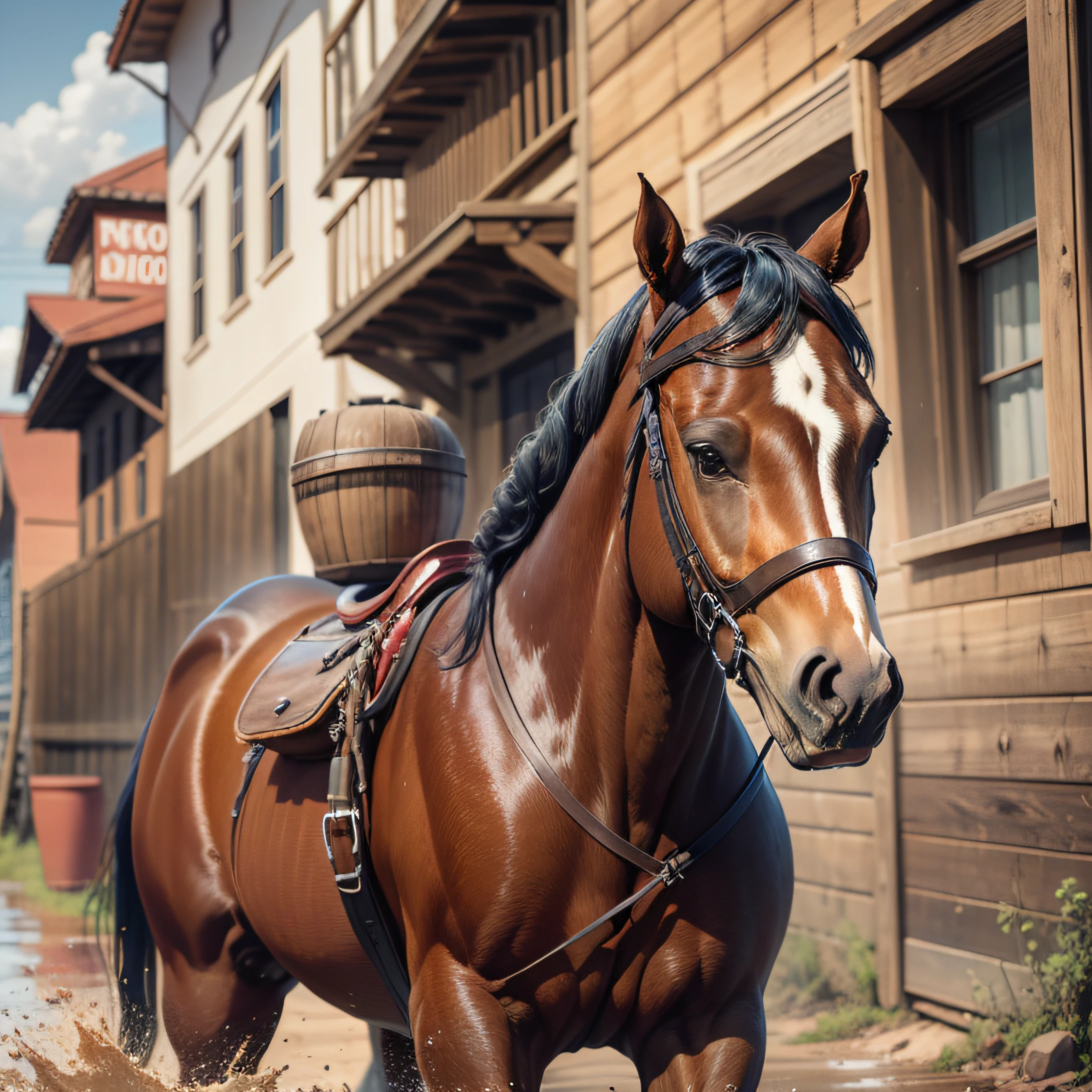 A horse is reading a crystal
