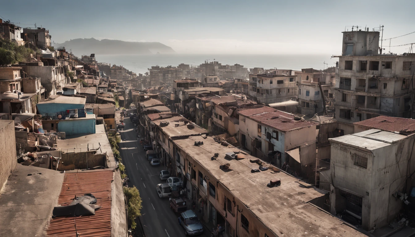 Arafed view of a city with a lot of buildings and a lot of cars - SeaArt AI