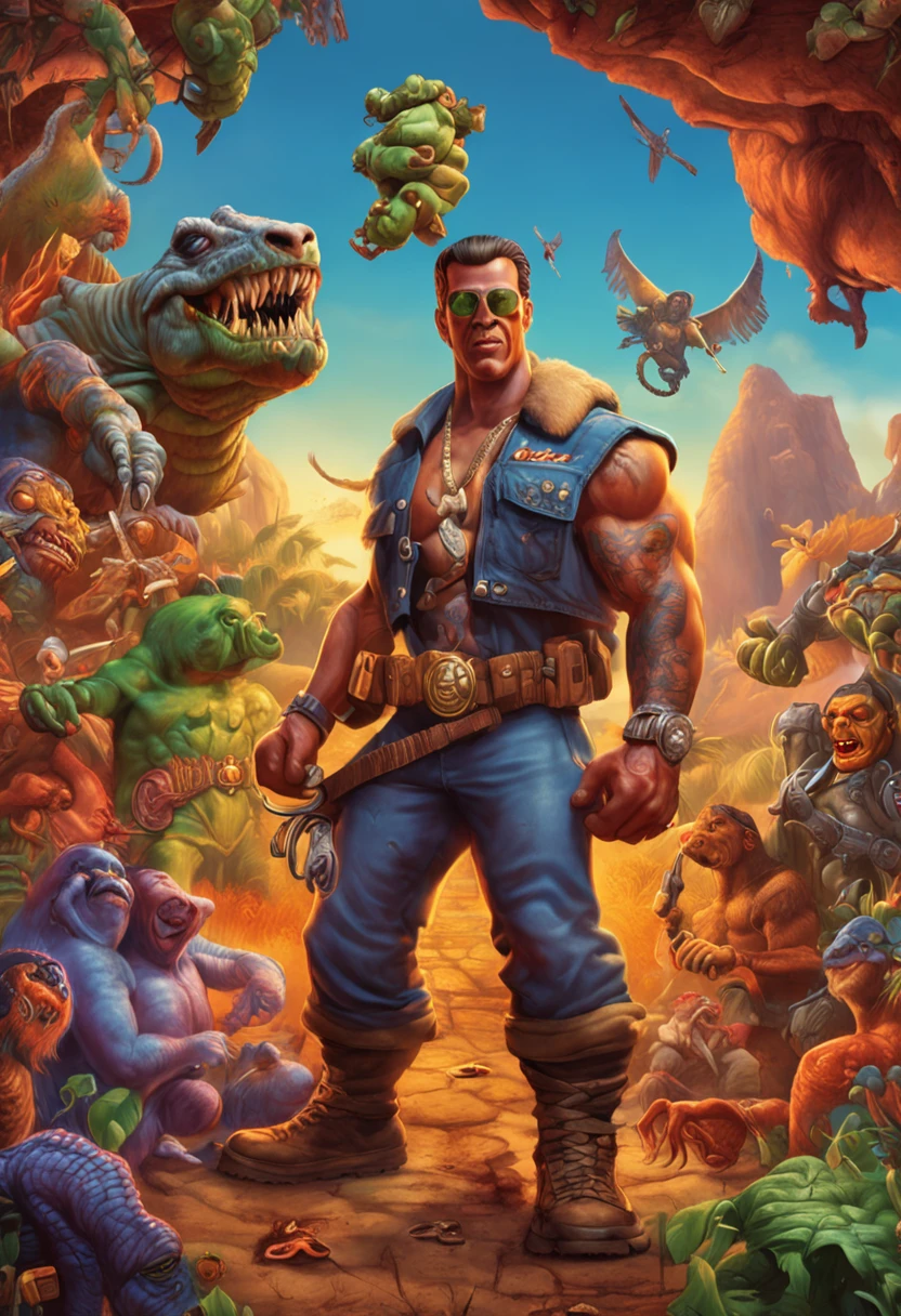 generic fantasy hero portrait, 90s cover art, todd schorr, haris nukem, video game cover art, character art, videogame cover art, todd schorr highly detailed