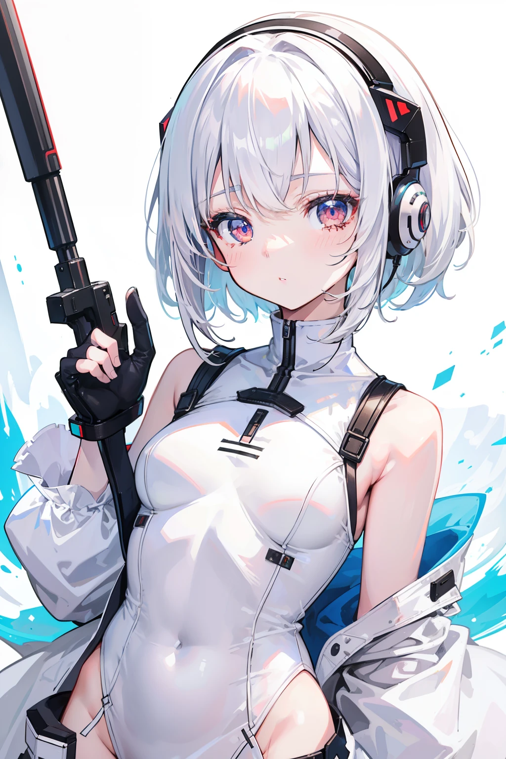 Best quality at best,The is very detailed,tmasterpiece,ultra - detailed,独奏,1girl,(white backgrounid:1.5),(Elaborate Eyes),1girl,plugsuit,ayanami_rei,bodysuit,white_bodysuit,red_eyes,solo,simple_background,white_background,pilot_suit,short_hair, blue_hair, bangs, interface_headset, turtleneck, hair_between_eyes, skinny, parted_lips, looking_at_viewer, small_breasts, upper_Body anime Girl in white dress walking on city streets, loli in dress, White dress!! of silver hair, small curvaceous loli, white-haired god, cute anime waifu in a nice dress, Girl with white hair, Flowing white hair, anime visual of a cute girl, White Cat Girl, pale young ghost girl, white hair floating in air, up of young anime girl,red color eyes