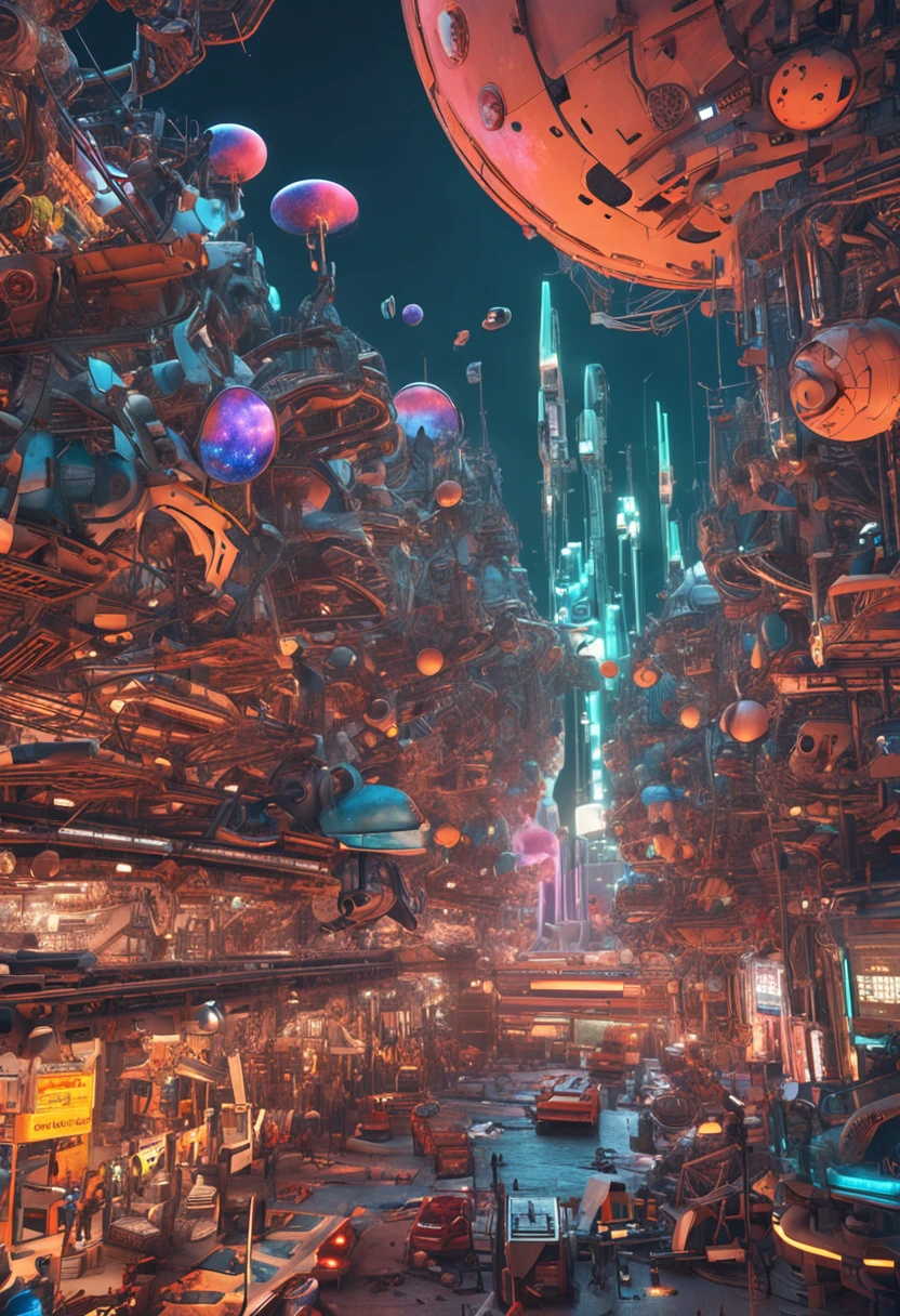 masterpiece, HQ, Art Station, 1 Extremely detailed mechanical planet, Gears, Nuts, Bolts, Perfectly proportioned, Continental Compliance, ultra realistis, black backdrop, galaxy, Endless Lights, Strewn with fine flash details, 8K, 真实感, The vibrant, luminescent, Exciting, hyper-detalied, The vibrant, Filmic, Environment Occlusion, chromatic aberration.