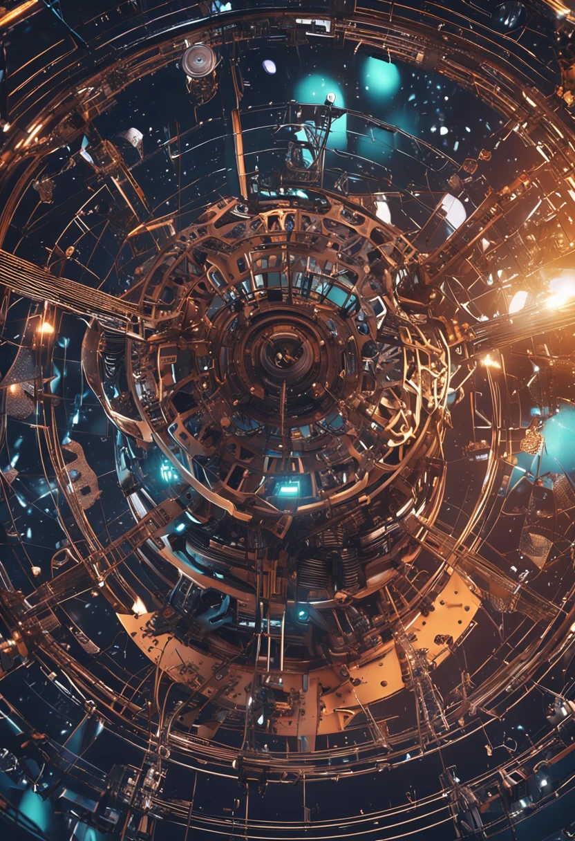 masterpiece, HQ, Art Station, 1 Extremely detailed mechanical planet, Gears, Nuts, Bolts, Perfectly proportioned, Continental Compliance, ultra realistis, black backdrop, galaxy, Endless Lights, Strewn with fine flash details, 8K, 真实感, The vibrant, luminescent, Exciting, hyper-detalied, The vibrant, Filmic, Environment Occlusion, chromatic aberration.