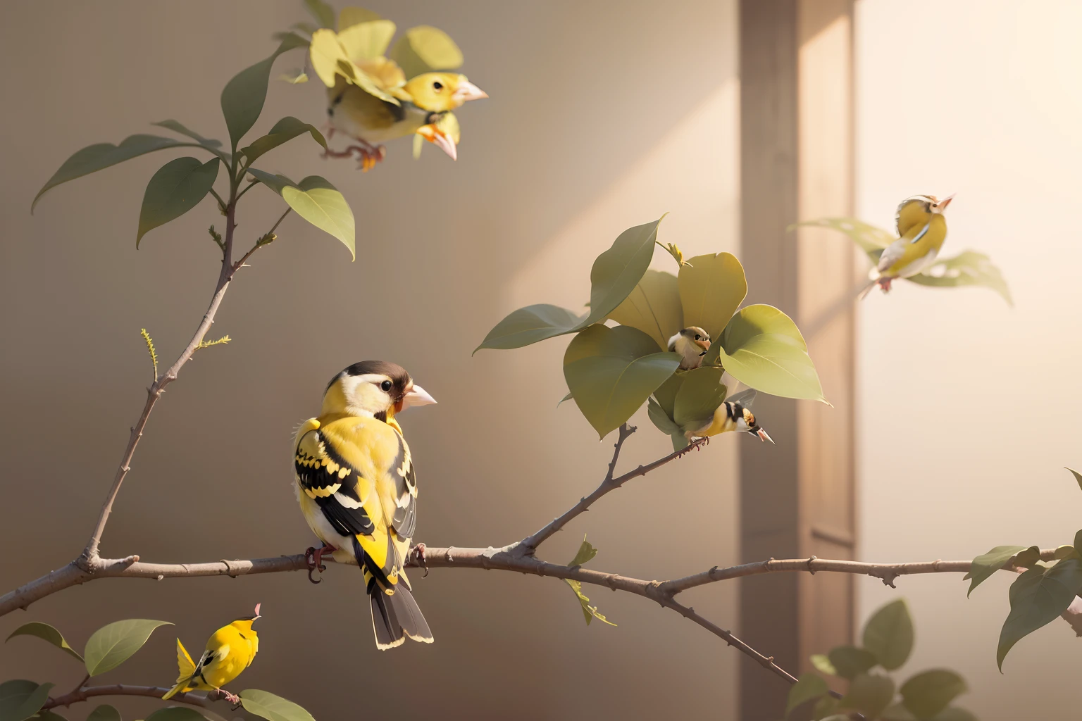 My goldfinch, I'll toss back my head—
let's look at the world, you and I:
a wintry day, prickly as stubble,
is it just as rough on your eye?

Tail like a boat, black and gold plumage,
dipped in paint from the beak down—
are you aware, my little goldfinch,
what a goldfinch dandy you are?

What air there is on his forehead:
black and red, yellow and white—
the keeps a sharp lookout both ways,
won't look now, he's flown out of sight.