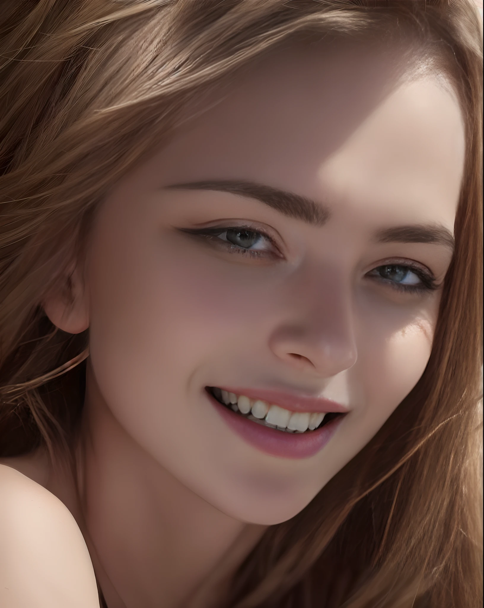 (Masterpiece, best quality, beautiful quality, realistic, looking at the viewer, detailed lighting, extremely detailed skin, extremely detailed hair, extremely detailed teeth, shadows, 8K: 1.2), (photo of a woman, 1 girl: 1.2),