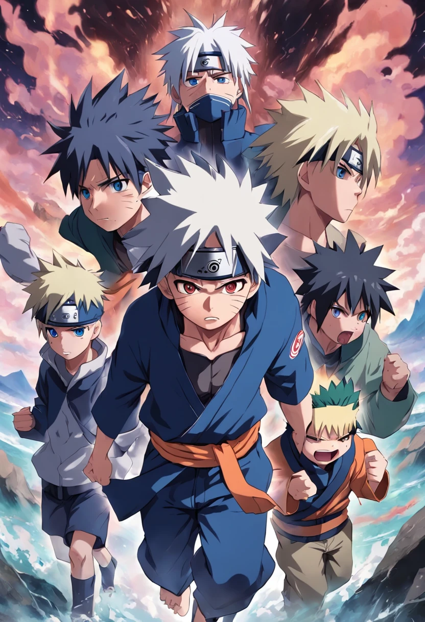 Naruto, Kakashi Hatake, Sasuke, Meisterwerk, Affen Junge