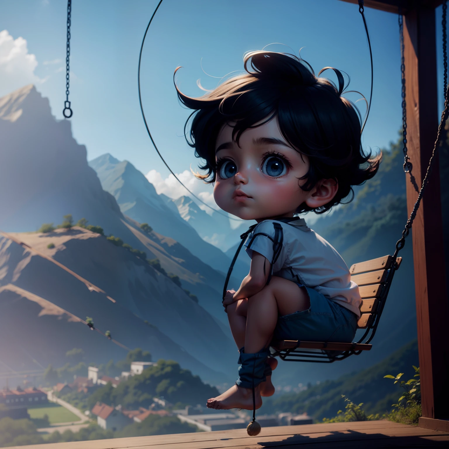 sitting in swing