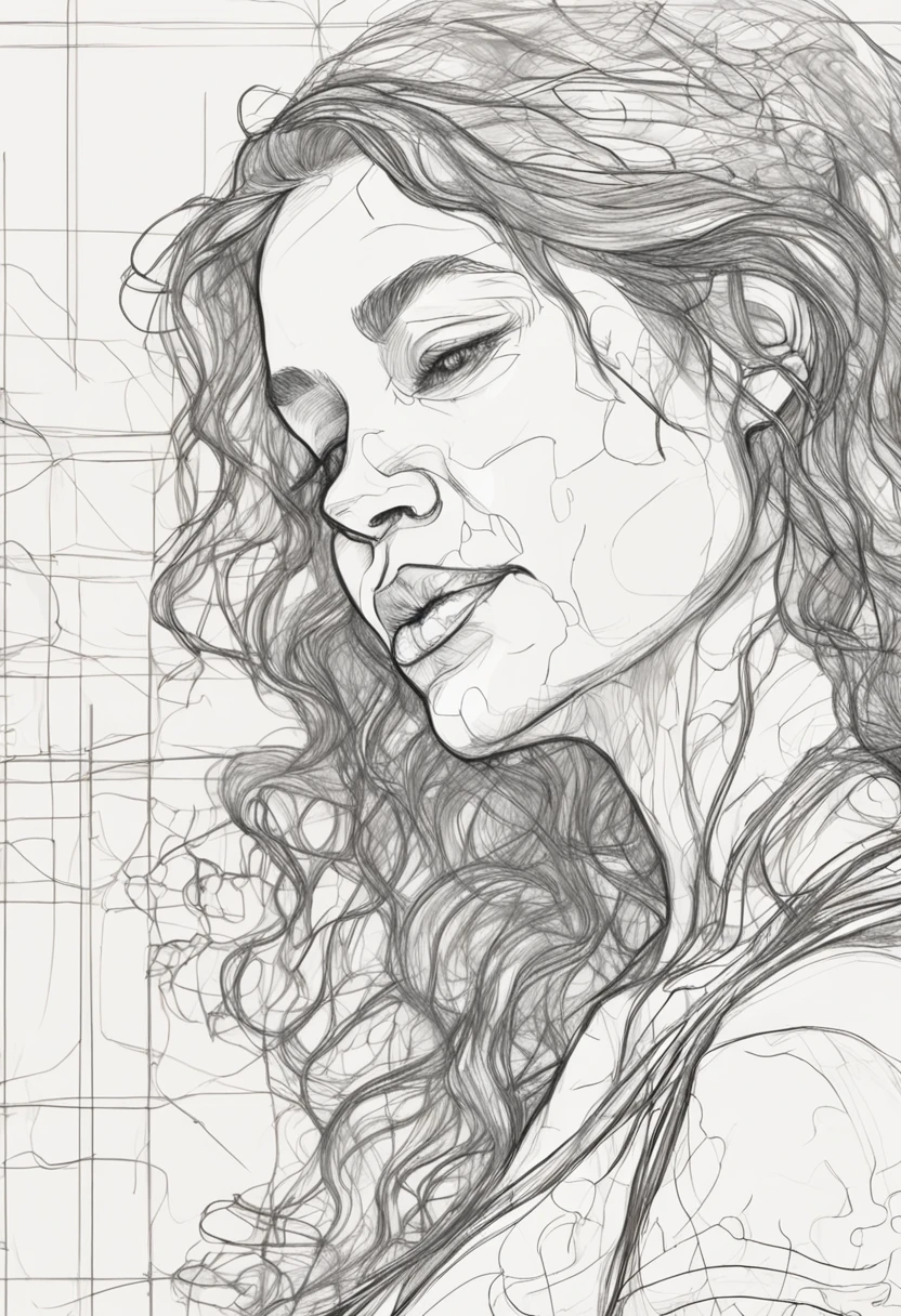 Bokeh, raw, Mottled light in sketch of female torso, Art Reference Sketch, Pose Reference Sketch, sketch, outline sketch, outlined, Realistic anatomical reference sketch, Face of headquarters, Eyes of the headquarters, Hand of Headquarters, Atmospheric, Light flare, Intricate details, enhanced lighting, dramatic overhead lighting, Cute, Shallow depth of field, Intricate details, godrays