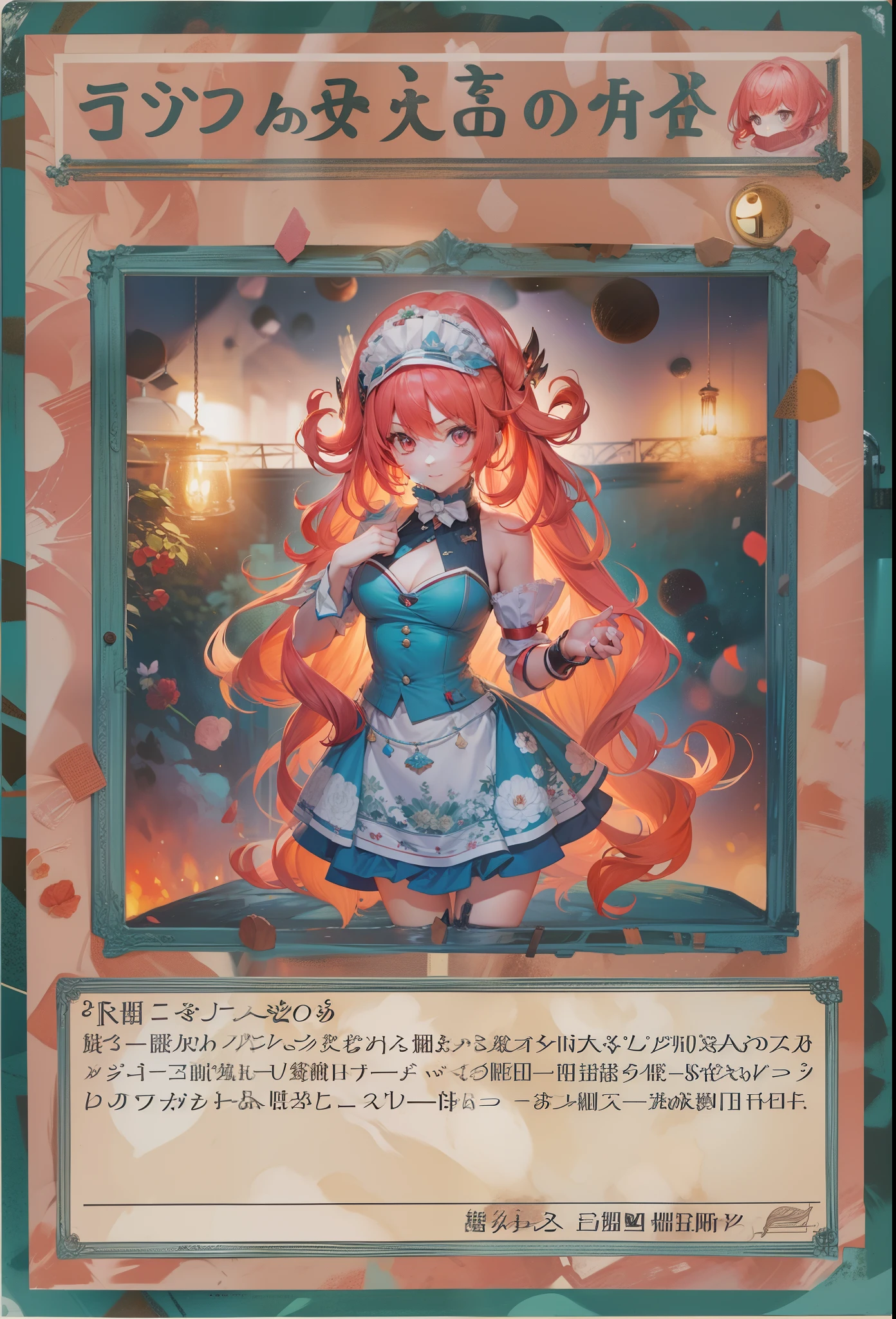 Press the original drawing,Red-haired girl,Normal posture