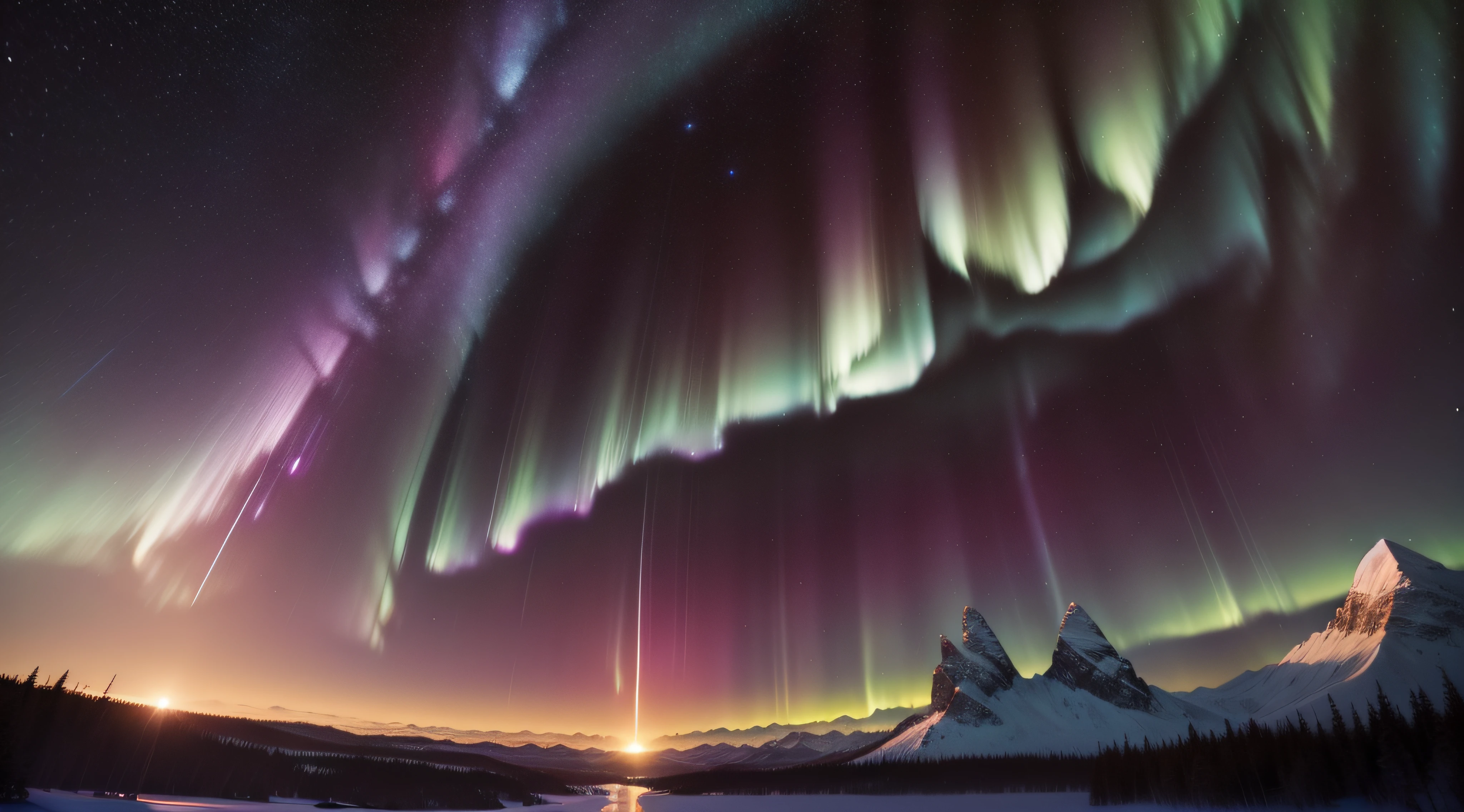 (papel de parede 4k extremamente detalhado), uma foto do universo, no tom roxo, fictional, planeta grande, aurora boreal