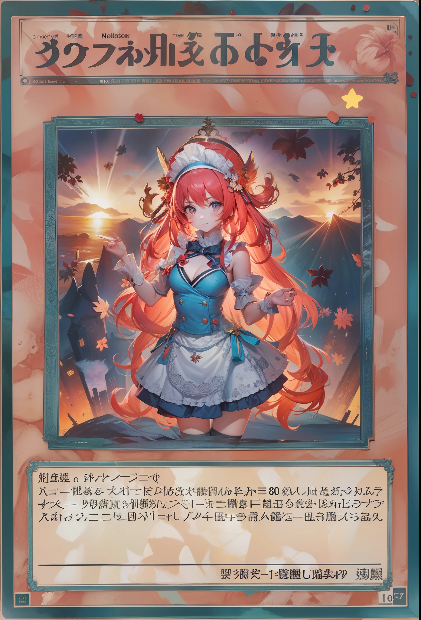 Press the original drawing,Red-haired girl,Normal posture