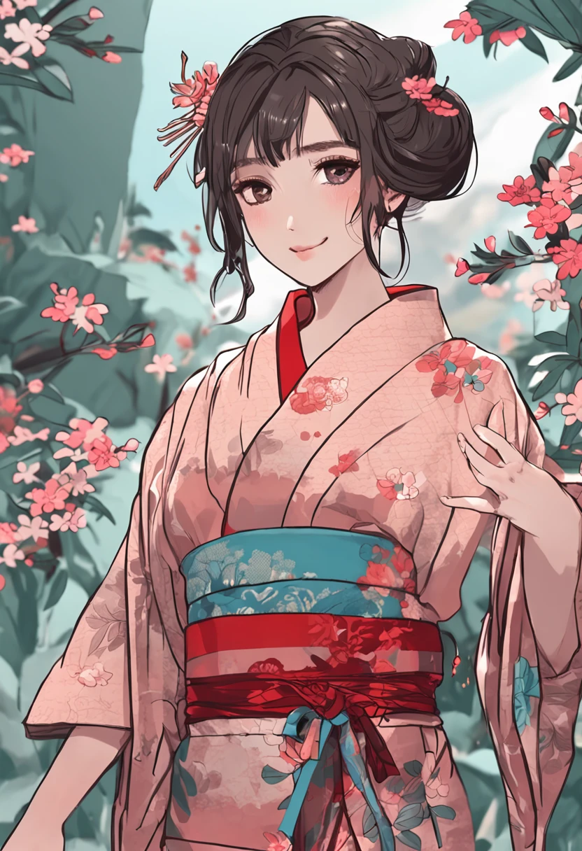 Drawing of a woman in a yukata、