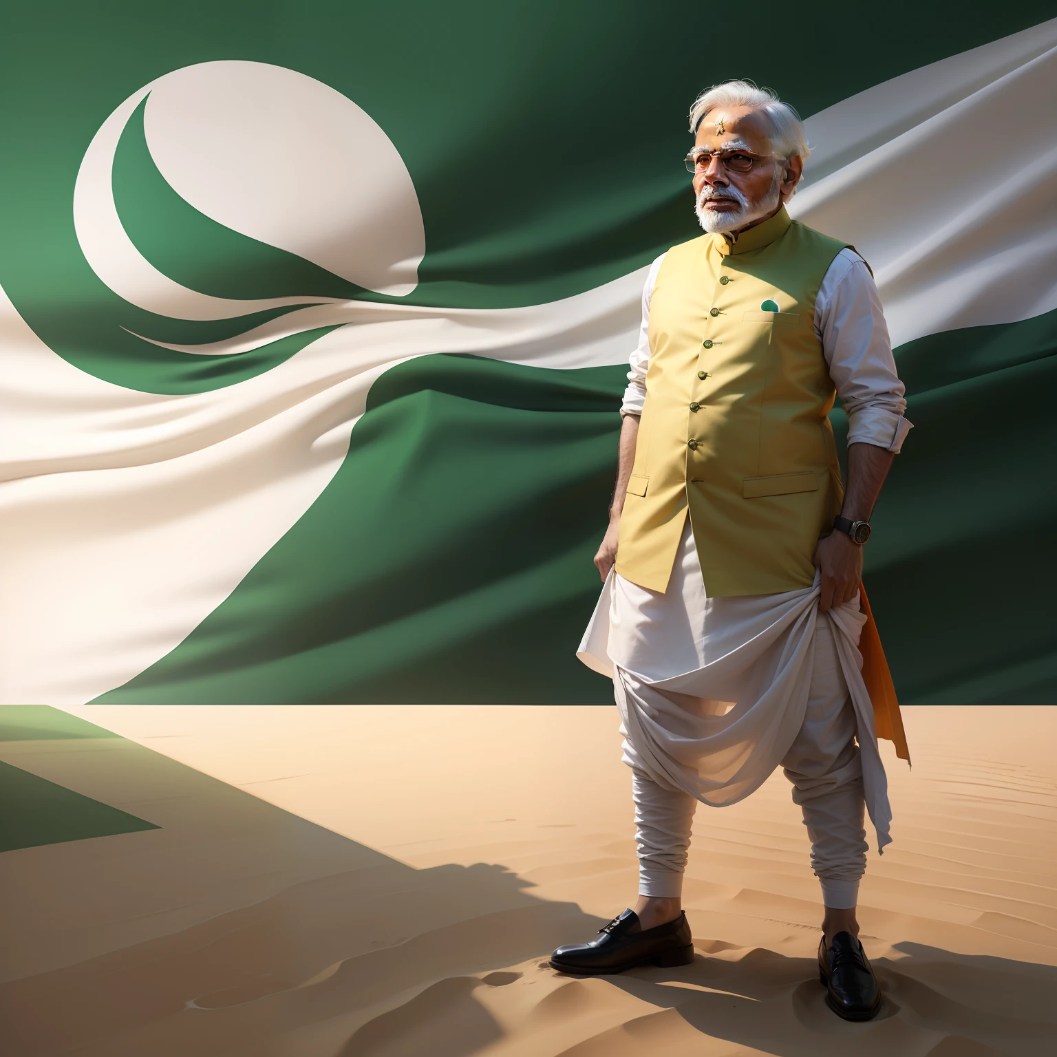 Modi ji with Pakistan flag
