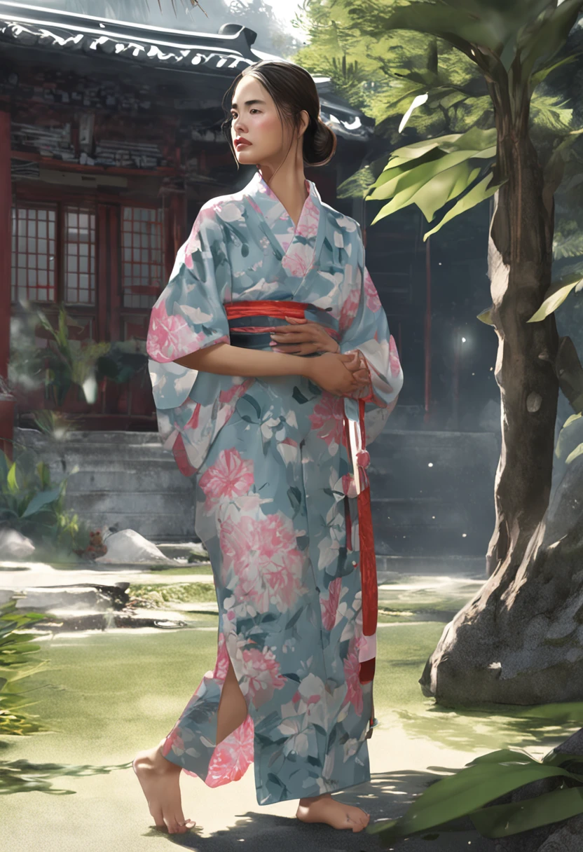 Drawing of a woman in a yukata、Realistic anatomical reference sketch、Art Reference Sketch
