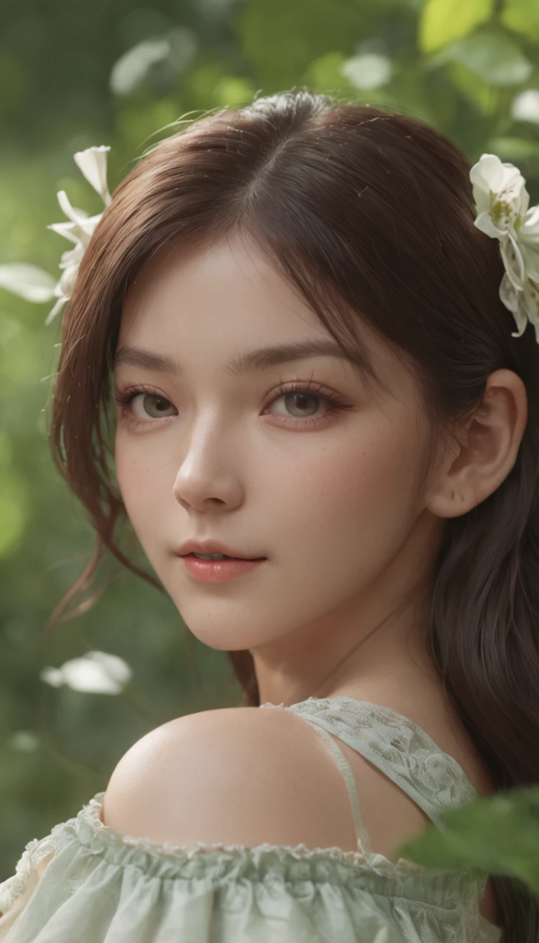 (Professional 3D Rendering:1.3) ng (realisitic:1.3) Photos of the most beautiful works in the world,A gentle and shiny schoolgirl appears., ((Innocent, cute little, long hair, Taiwanese Beauty, Fair skin, Staring into the air in amazement, Fantastic location, Serene green forest environment, Peaceful natural scenery)), 8K Unity Render, Skin pores, Slightly dark, Dense shading, detailed, Detailed face, (lively, photograph realistic, realisitic, Dramatic,, Sharp focus, 8K), (Blue short-sleeved shirt, bows, school uniformss :1.4), (intrikate:1.4), Dreamy, (highly detaild:1.4), digital painting, rendering by octane, Art Station, concept-art, silky, Sharp focus, Illustration, Art germs, (Loisch:0.23), Wlop Ilya Kuvshinov, Greg Rutkowski(Greg Rutkowski)and Alphonse Muha Gracias(Alphonse Mucha Gracias), (global illumination, Studio Light, Bolshetic Light), full bodyesbian, ((Misty green forest background with sunshine:1.3)),CG Society,Art Station