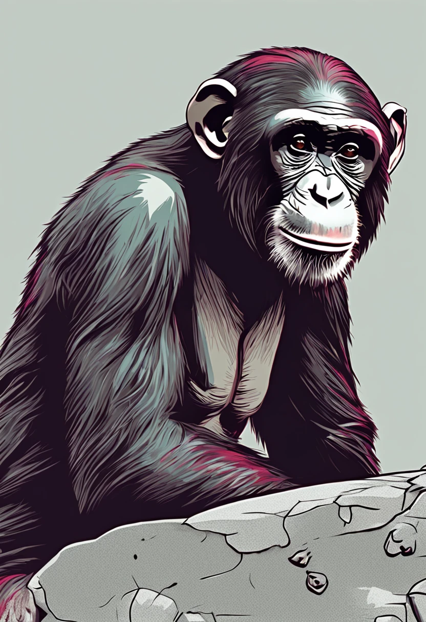 Create a chimpanzee cartoon Cute