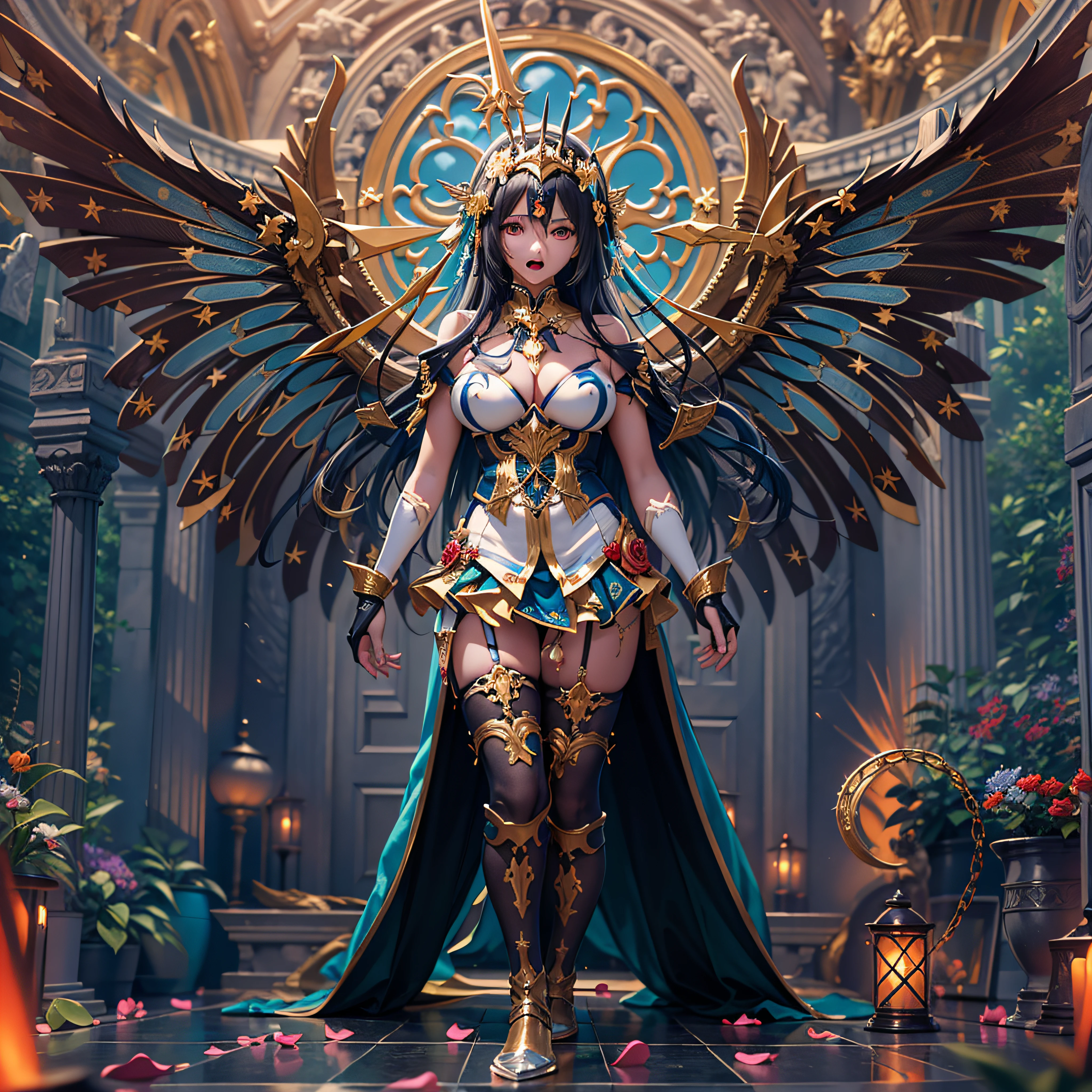 A Woman In A Costume With Wings And A Crown Seaart Ai