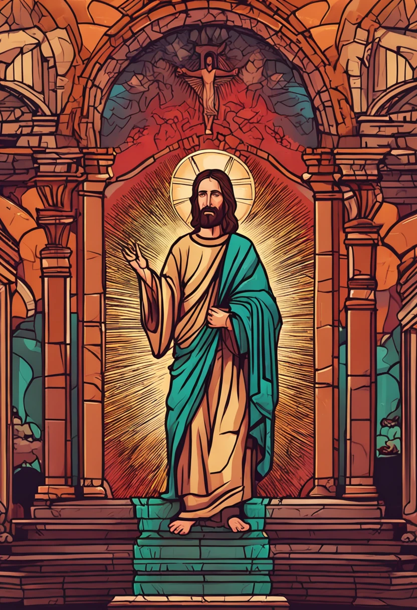crie uma imagem de jesus em um trono
