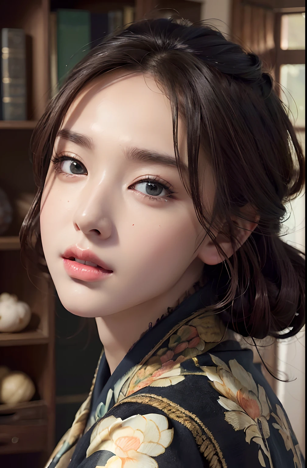 (A hyper-realistic), (illustratio), (hight resolution), (8K), (ighly detailed), (The best illustrations), (beatiful detailed eyes), (top-quality), (ultra-detailliert), (masterpiece), Eat thick nori rolls