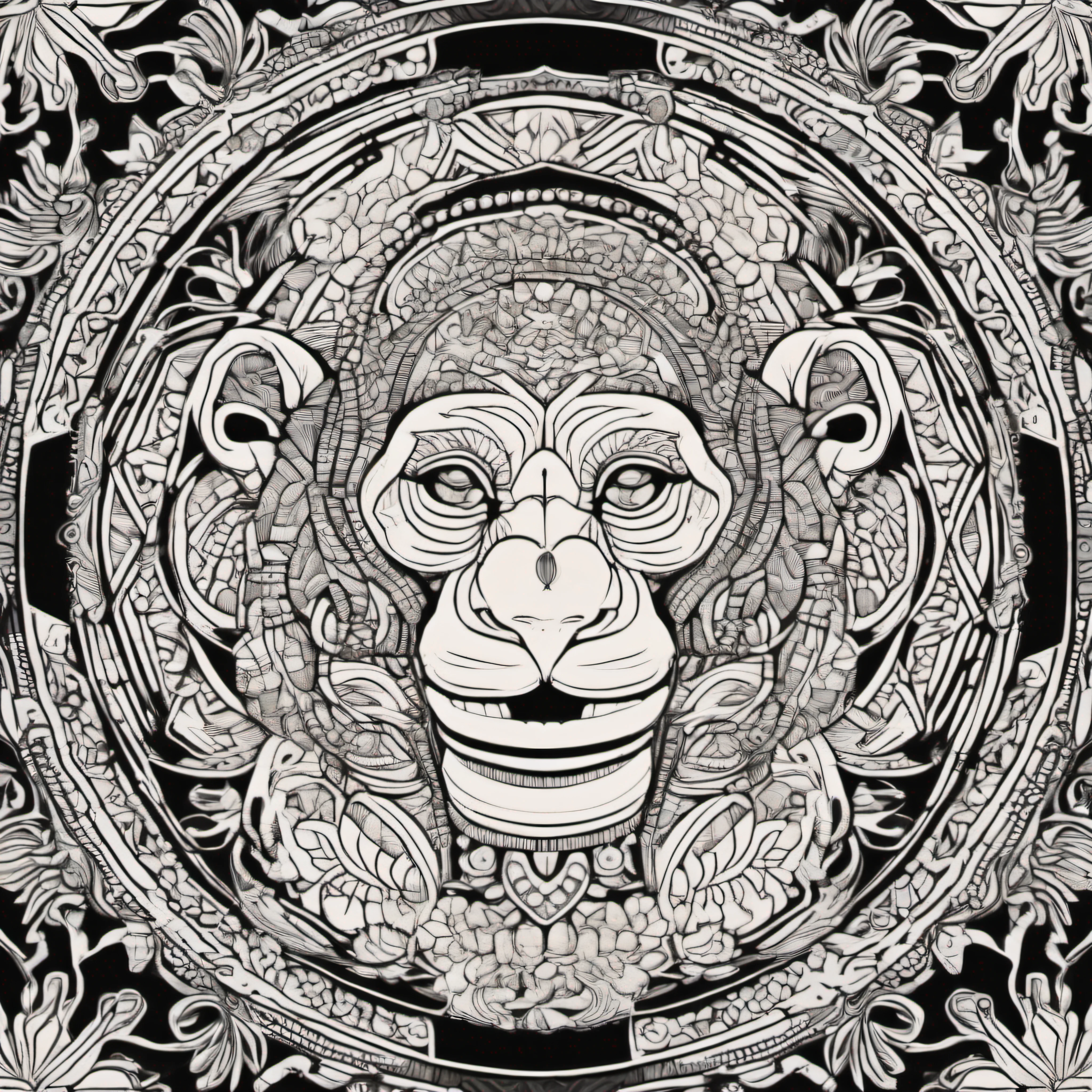 mandala monkey coloring page
