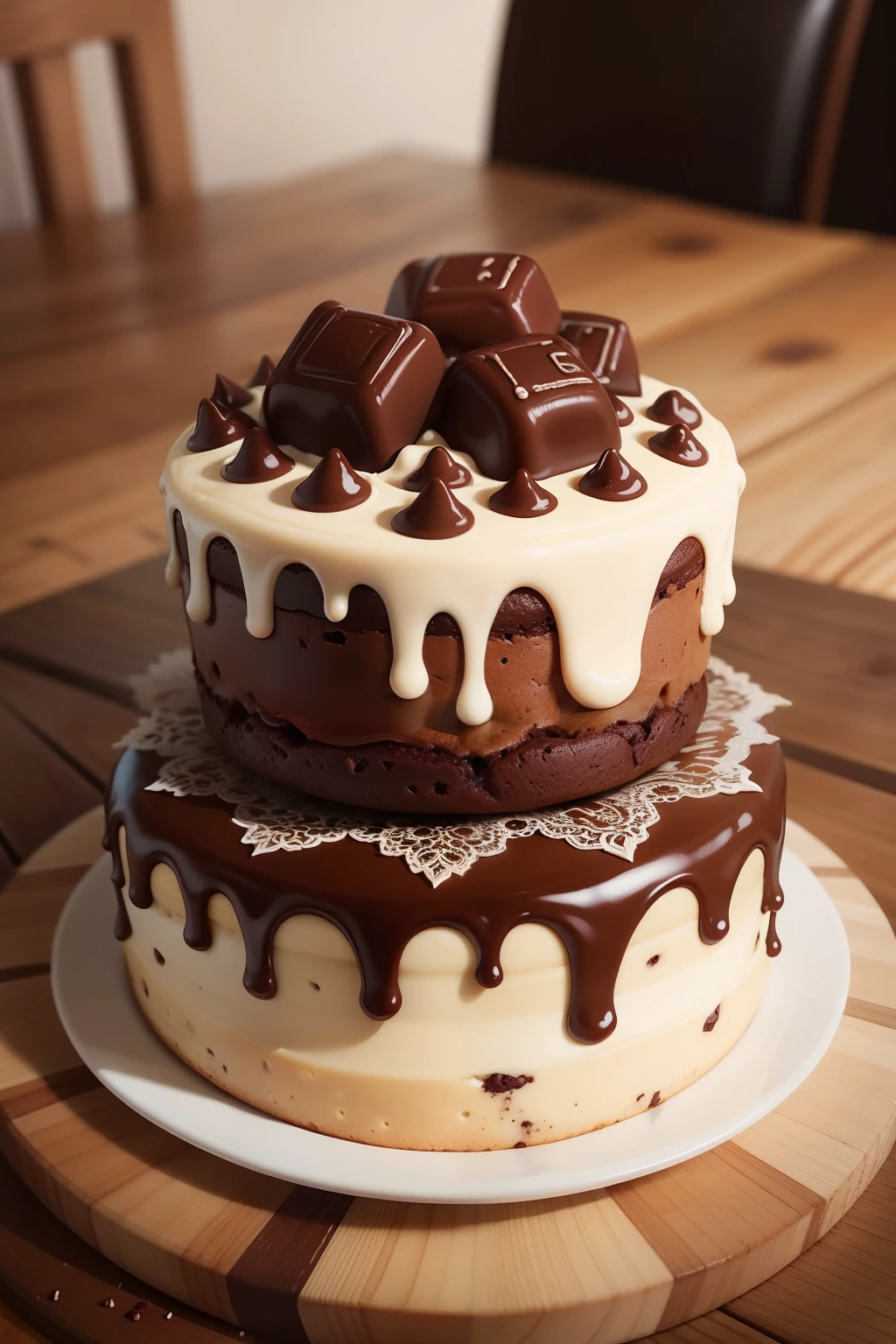 Uma imagem brownie delicioso, decorado com lascas de chocolate para uma capa de ebook